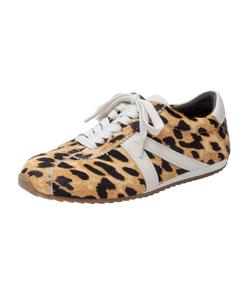 Женские низкие модные кроссовки KOVA на шнуровке Linea Paolo, Tan/ivory leopard haircalf/nappa