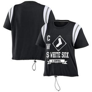 Женская черная футболка Chicago White Sox с контрастными вставками Wear By Erin Andrews