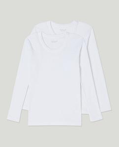 Комплект из 2 плюшевых термофутболок с длинными рукавами Cotton Juice, белый