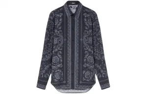 Рубашка Barocco с принтом VERSACE, синий