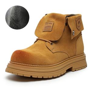 Chi Wolf Желтые утепленные короткие ботинки Martin для мужчин, цвет Yellow Fleece-Lined