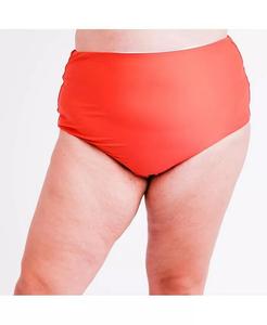 Низ бикини больших размеров с высокой талией Calypsa, оранжевый