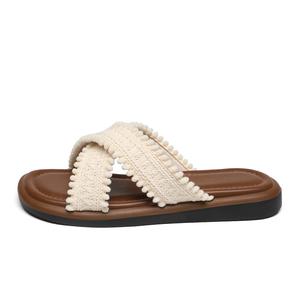 ZHR Тапочки-слайды женские бежево-желтые