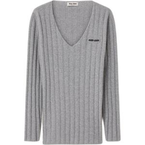 FW25 Кашемировый свитер женский MIU MIU, серый