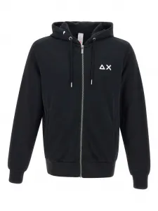 Хлопковая толстовка с капюшоном на молнии Sun68, черный