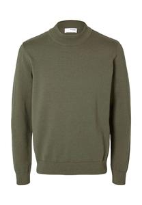 Вязаный свитер "Роберт" с ребристыми манжетами Selected, цвет 216636 kalamata