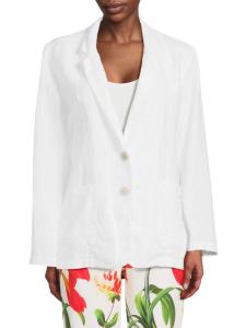 Блейзер Lenny из льна и хлопка Velvet by Graham & Spencer, белый