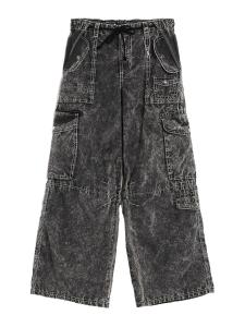 Джинсы карго с широкими штанинами Bershka, черный деним