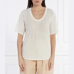 Льняная футболка свободного кроя Pinko, белый