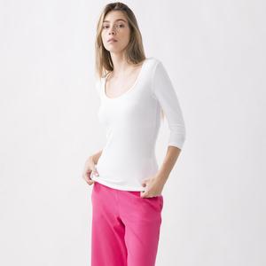 EVERLAST ЭЛАСТИЧНЫЙ ДИНАМИЧНЫЙ ВЯЗАННЫЙ СВИТЕР В РЕБРИСТУЮ ТЯЖКУ, ОПТИЧЕСКИ БЕЛЫЙ ХЛОПОК, МОДАЛ, ЭЛАСТ