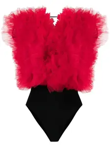 Боди с оборками из коллаборации с Lia Aram Alchemy, красный