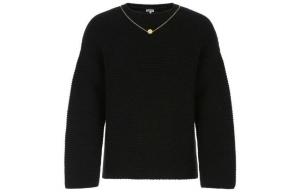 Loewe Мужской кашемировый свитер с круглым вырезом, черный