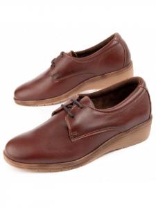 Purapiel Туфли на танкетке на шнуровке Anilav Brown коричневого цвета