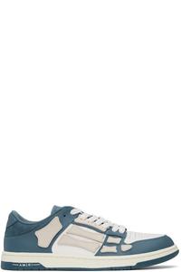 Белые и темно-синие тисненые низкие кроссовки MA Quad Skel Top AMIRI