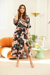 Платье с цветочным запахом Myleene Klass, черный