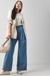 Джинсы с широкими защипами Extreme Pintuck Jd Williams, синий