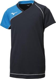 Игровая волейбольная футболка Mizuno (с коротким рукавом) V2MA8001, черный/синий