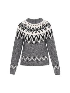 Женский свитер черного цвета с разноцветными вставками DreiMaster Vintage