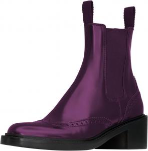 Женские ботильоны FOWT с округлым носком, на щиколотку, с массивным низким каблуком, короткие ботинки, с эластичной голенью, удобные повседневные обувь, размер 4-16 США, Purple