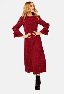 Платье повседневное с оборками, прямого кроя Love & Roses, Red Floral