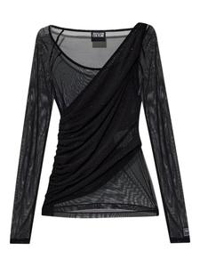 Топ с драпировкой Versace Jeans Couture, черный
