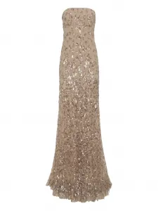 Платье макси с пайетками Brunello Cucinelli, бежевый