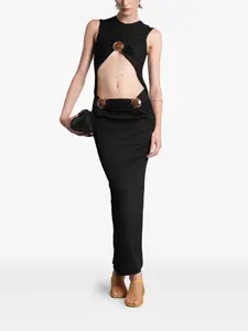 Платье с вырезами и украшениями Christopher Esber, черный