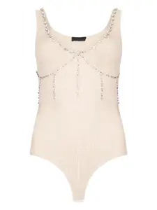 Боди с вышивкой Liu Jo, нейтральный