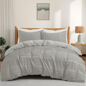 Комплекты пододеяльников из 3 предметов, комплекты постельного белья размера «queen-size» или «king-size» Peace Nest, цвет Light Gray/Stripe