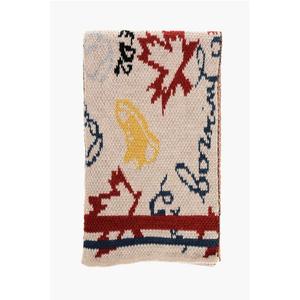 Шарф из смеси альпаки с контрастными деталями Dsquared2, Multicolor