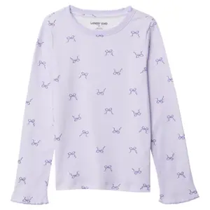 Рубашка с длинными рукавами для девочек 2–16 лет, ажурная трикотажная Lands' End, цвет purple ditsy bows