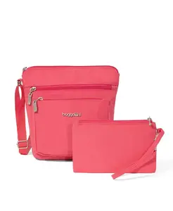 Сумка кросс-боди с карманом и защитой RFID Baggallini, розовый