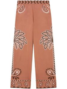 Alanui брюки палаццо Wild Wonder Foulard, нейтральный