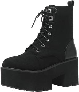 Женские ботильоны Parisuit, готическое покрытие, платформа, массивные, высокий каблук, шнуровка, боевые ботинки, панк, короткие ботильоны, Schwarz 16