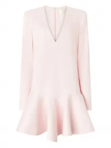 Платье с V-образным вырезом и баской Genny, розовый