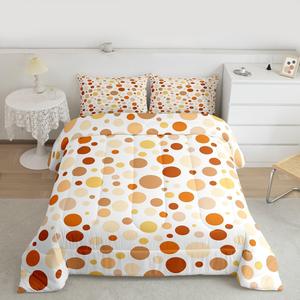 Erosebridal Оранжево-желтое детское одеяло в горошек минимализм бохо современный комплект постельного белья акварельная эстетика граффити геометрический абстрактный, Orange Yellow