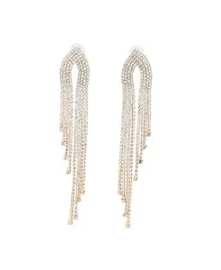 Женские серебряные серьги-подвески с блестками Sohi, silver