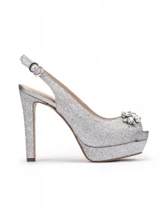 Женские коричневые босоножки на каблуке из ткани Pedro Miralles