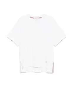 Белая хлопковая футболка оверсайз Thom Browne, белый