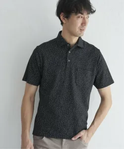 Поло с мелким цветочным принтом Ikka Lounge, цвет Black