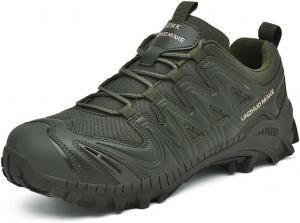 Мужские тактические ботинки Водонепроницаемые походные кроссовки для тренировок на улице, путешествий, с противоскользящей подошвой, долговечные, для осени и весны Qacksv, зеленый