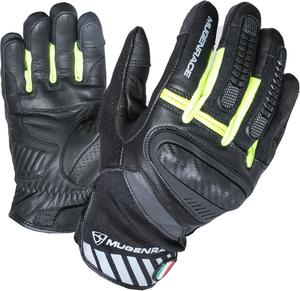 Мотоциклетные перчатки MUGENRACE hai-ko, Black/Neon Yellow
