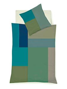 Постельное белье JACK 2 tlg Mako Satin 135x200cm Quadrate, зеленый