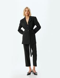 Обычные плиссированные брюки Koton, черный