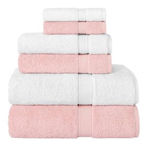 Linum Home Textiles Набор махровых полотенец Sinemis из турецкого хлопка, 6 шт., цвет Pink And White