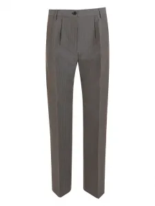 Плиссированные брюки в полоску Aspesi, серый