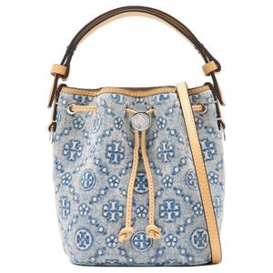 TORY BURCH Тканевая мини-сумка-ведро с монограммой