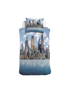 Постельное белье London City синего цвета Traumschlaf, 135 x 200 + 80 x 80 см