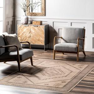 Ковер nuLOOM, 153 x 244 см, Easy-Jute, машинная стирка, противоскользящий, для гостиной спальни детской комнаты ясель домашний декор, Hilda Tan