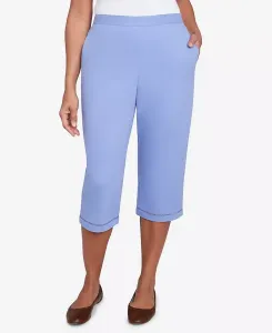 Женские расклешенные капри Santa Fe с кружевным подолом Alfred Dunner, синий